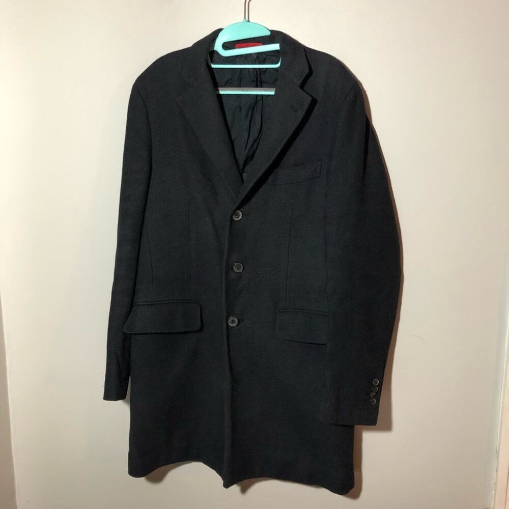 Isaia Napoli oger mens overcoat wool cashmere cotton 48 charcoal gray Colorado